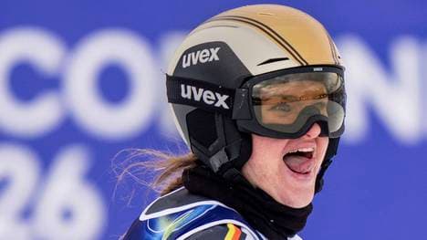 Emma Aicher geht beim Riesenslalom bei den Olympischen Winterspielen an den Start