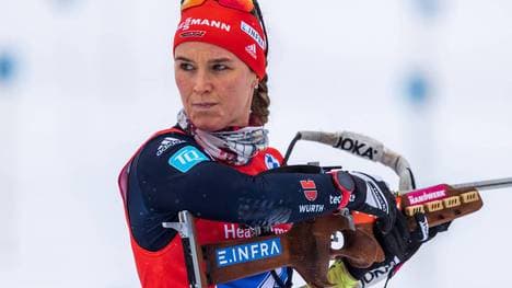 Denise Herrmann-Wick hatte mit der eisigen Strecke sehr zu kämpfen