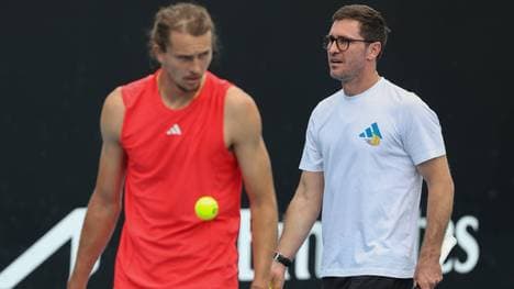 Alexander und Mischa Zverev auf dem Trainingsplatz