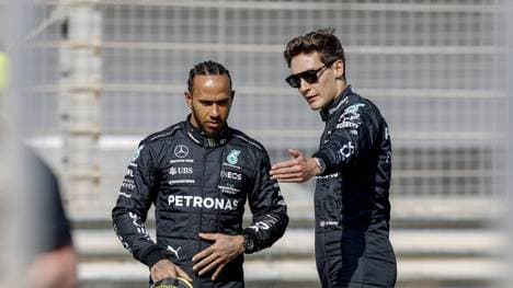 George Russell (r.) war die Show-Einlage beim Miami-GP eindeutig zu viel