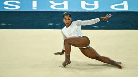 Jordan Chiles im olympischen Bodenwettbewerb