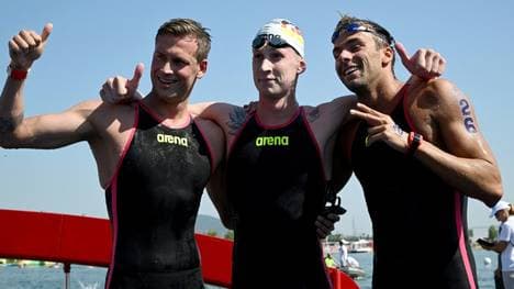 Florian Wellbrock (M.) sichert sich Bronze