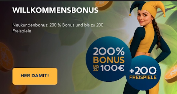 200% Bonus für neue Jokerstar User