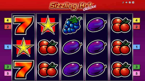 So sieht der Slot Sizzling Hot aus