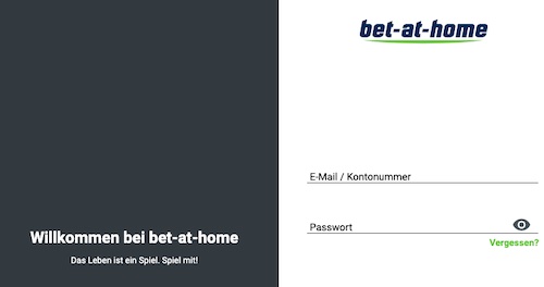 Registrierung bei bet at home