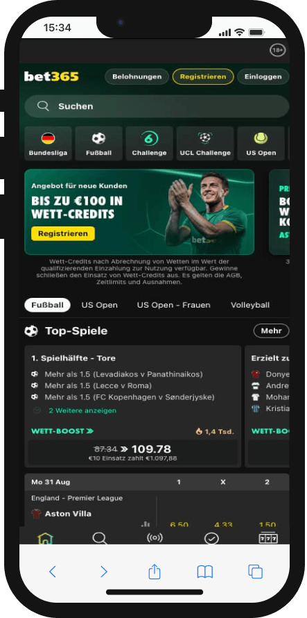 Bet365 Sportwetten App