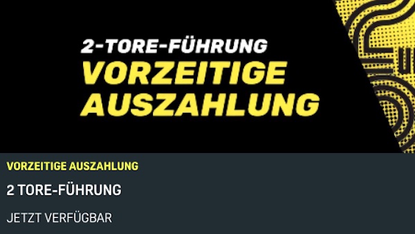 Vorzeitige Auszahlung bei 2-Tore Führung bei Daznbet