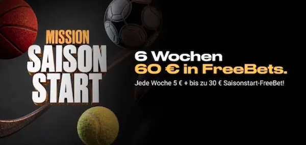 60€ in Freiwetten bei der Bwin Mission Saisonstart