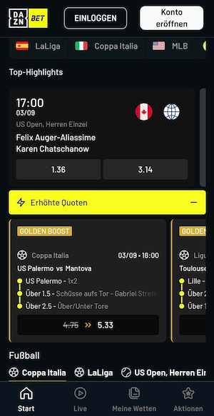 Screenshot des DAZNbet Logos