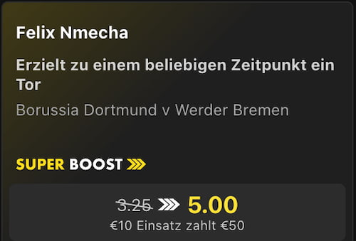 bet365 Boost BVB SVW 9.10.