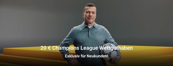 Bei Interwetten anmelden und 20€ Guthaben zur Champions League sichern