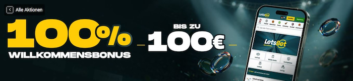 100% bis 100€ Willkommensbonus bei Letsbet